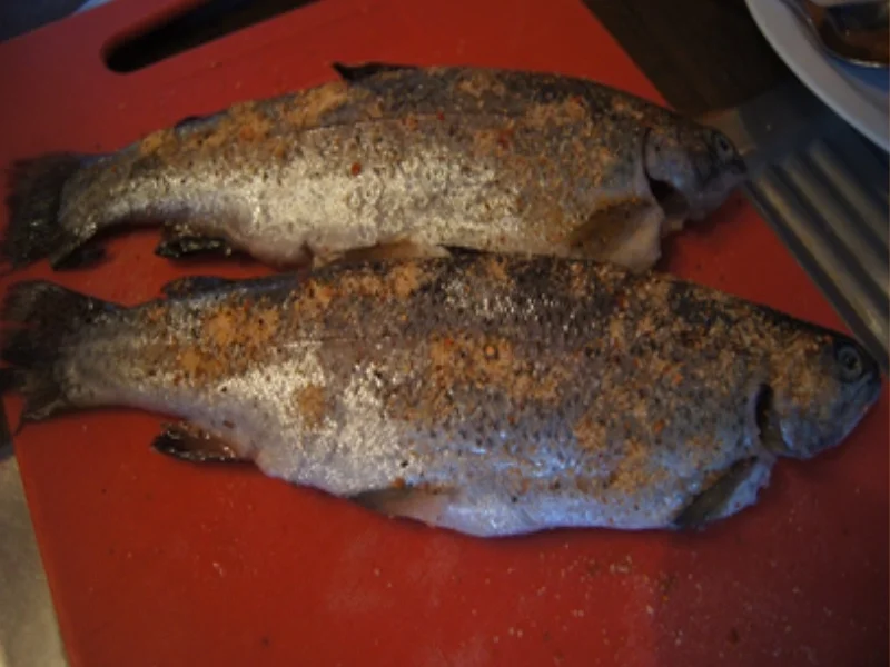 Rezept: Regenbogenforelle mit Rote-Bete-Salat und Kartoffel-WEDGES Bild Nr. 4 Regenbogenforelle mit Rote-Bete-Salat und Kartoffel-WEDGES - Rezept - Bild Nr. 4