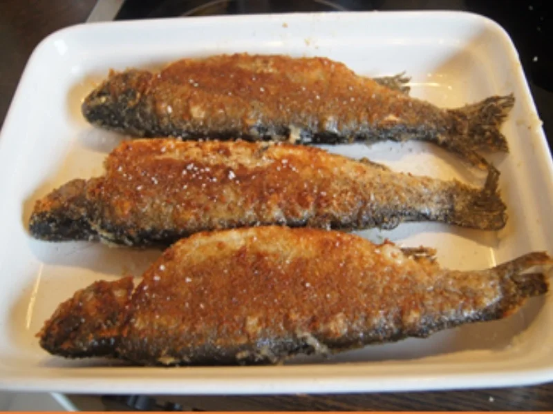 Forelle Müllerin mit Rote-Bete-Gemüse und Curry-Drillingen - Rezept - Bild Nr. 9