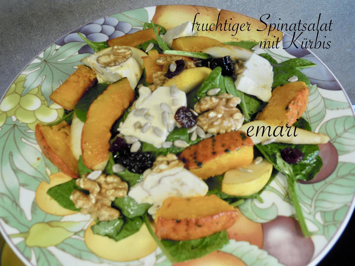 fruchtiger Spinat Salat und Ofen Kürbis - Rezept - Bild Nr. 2