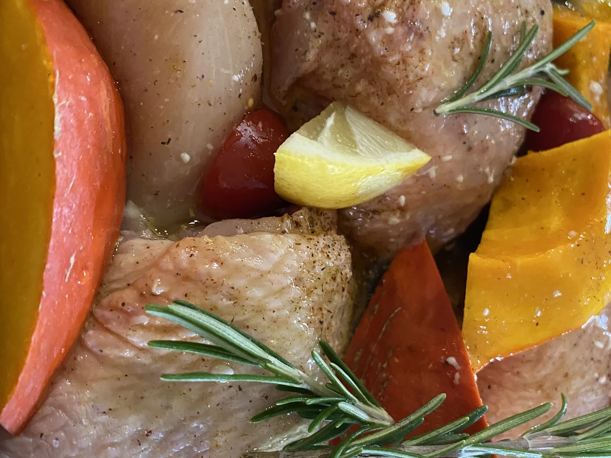 Herbstliches Huhn vom Blech - Rezept - Bild Nr. 2