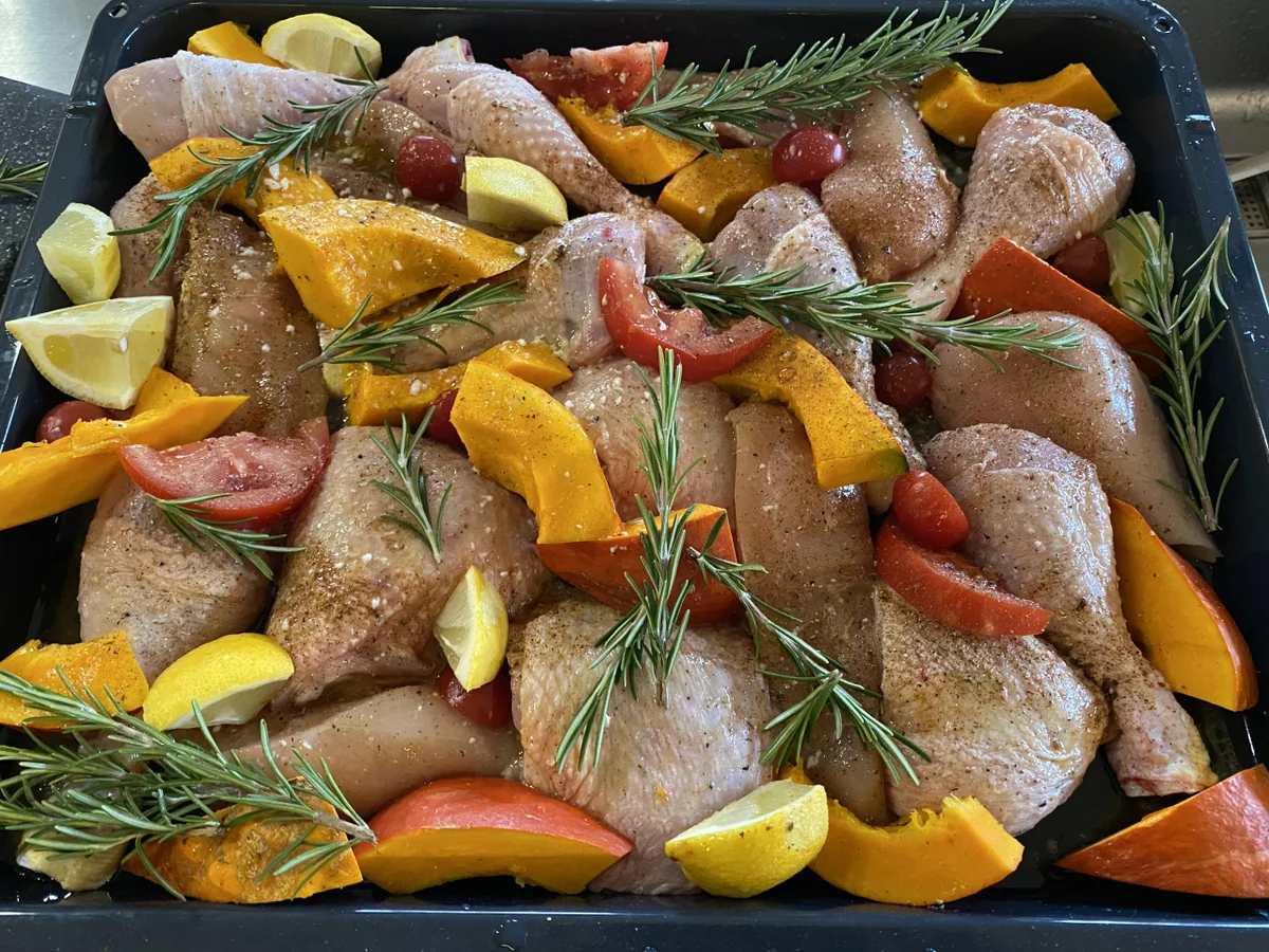 Herbstliches Huhn vom Blech - Rezept - Bild Nr. 4