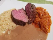 Lammhüfte mit Metaxa-Soße - Rezept - Bild Nr. 2