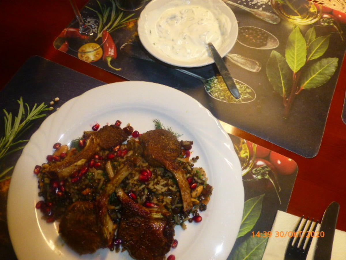 Lammkoteletts mit orientalischem Linsen-Reis-Salat - Rezept - Bild Nr. 10