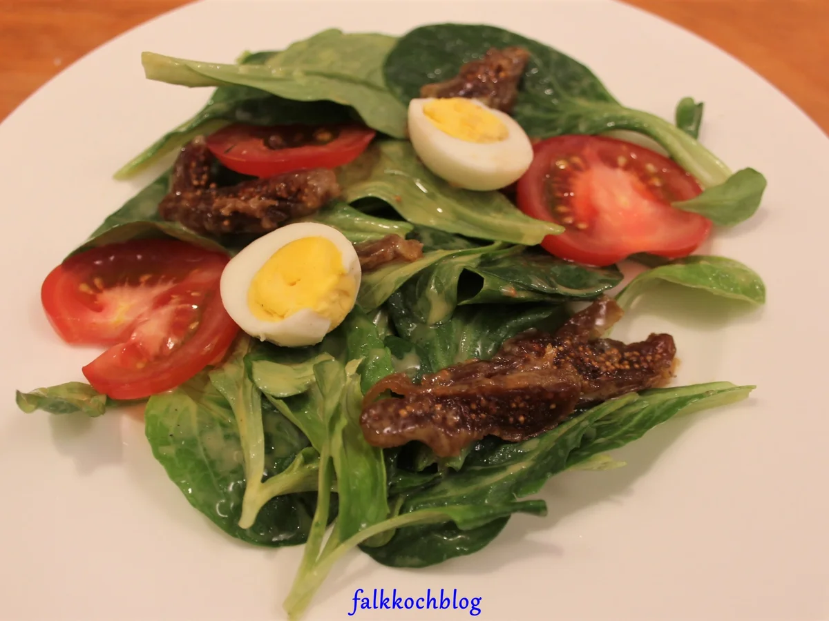 Feldsalat,   Feigen,   Tomaten,   Ei - Rezept - Bild Nr. 3