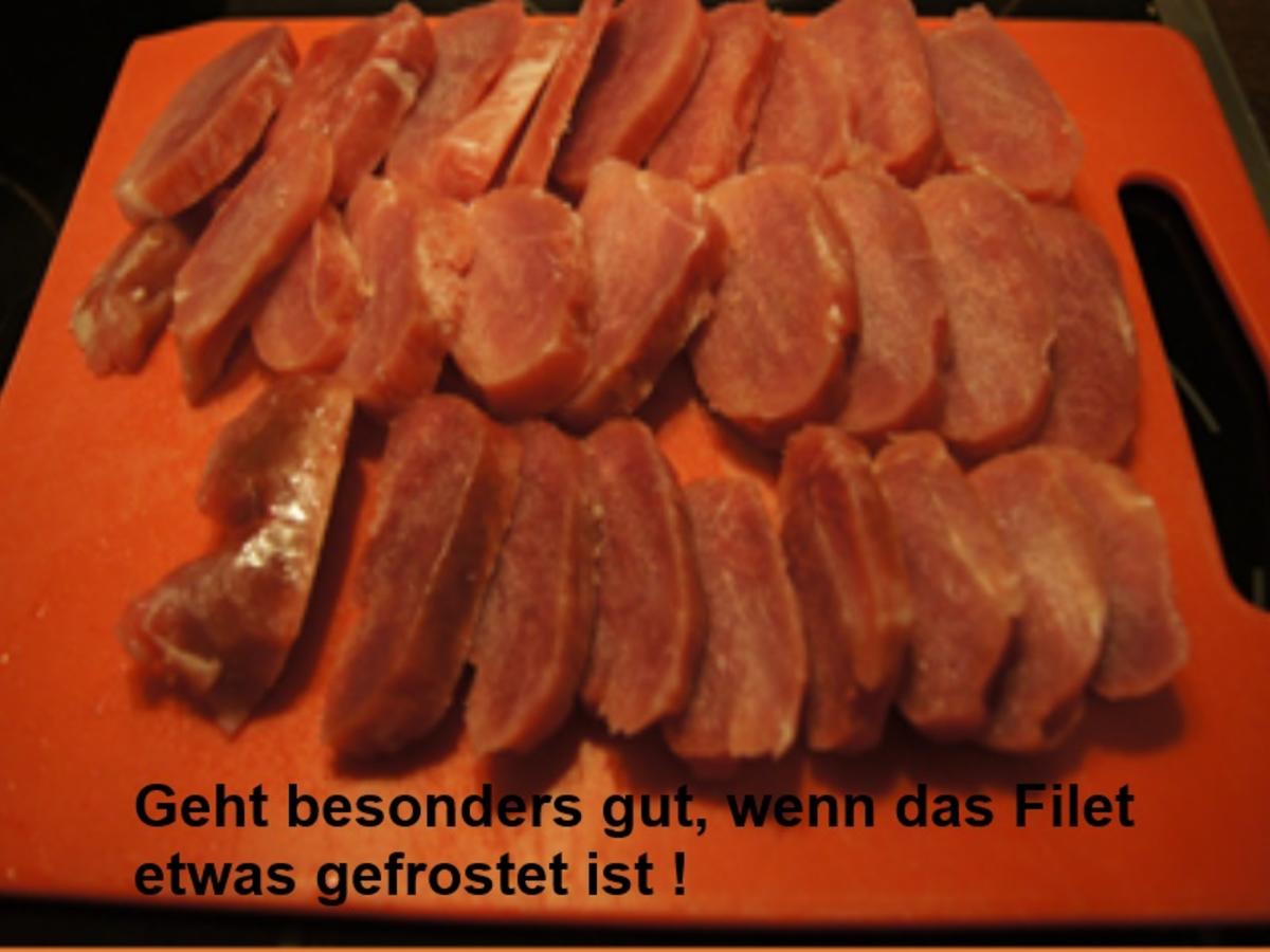 Schweinefiletschnitzelchen mit gebratenen Steinpilzen und Möhren-Kartoffel-Stampf - Rezept - Bild Nr. 7