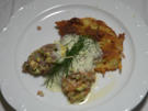 Nocken vom Thunfisch- und Lachstartar auf knusprigem Rösti mit Gurkenschaum - Rezept - Bild Nr. 2