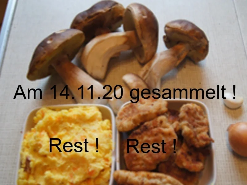 Rezept: Gebratene Steinpilze mit leckeren Restebeilagen Bild Nr. 3 Gebratene Steinpilze mit leckeren Restebeilagen - Rezept - Bild Nr. 3