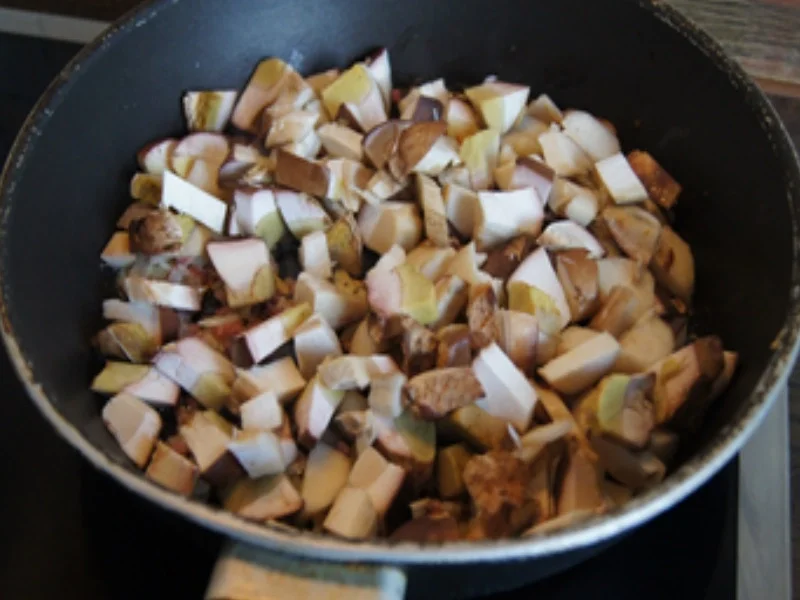 Rezept: Hörnchen-Nudeln mit frischen Steinpilzen Bild Nr. 15 Hörnchen-Nudeln mit frischen Steinpilzen - Rezept - Bild Nr. 15