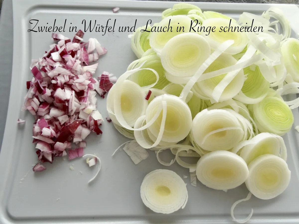 Rezept: Gambas auf Gorgonzola - Lauchgemüse Bild Nr. 12108 Gambas auf Gorgonzola - Lauchgemüse - Rezept - Bild Nr. 12108