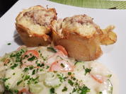 Hack-Kartoffel-Muffins mit buntem Gemüse in Schmelzkäse-Soße - Rezept - Bild Nr. 12151
