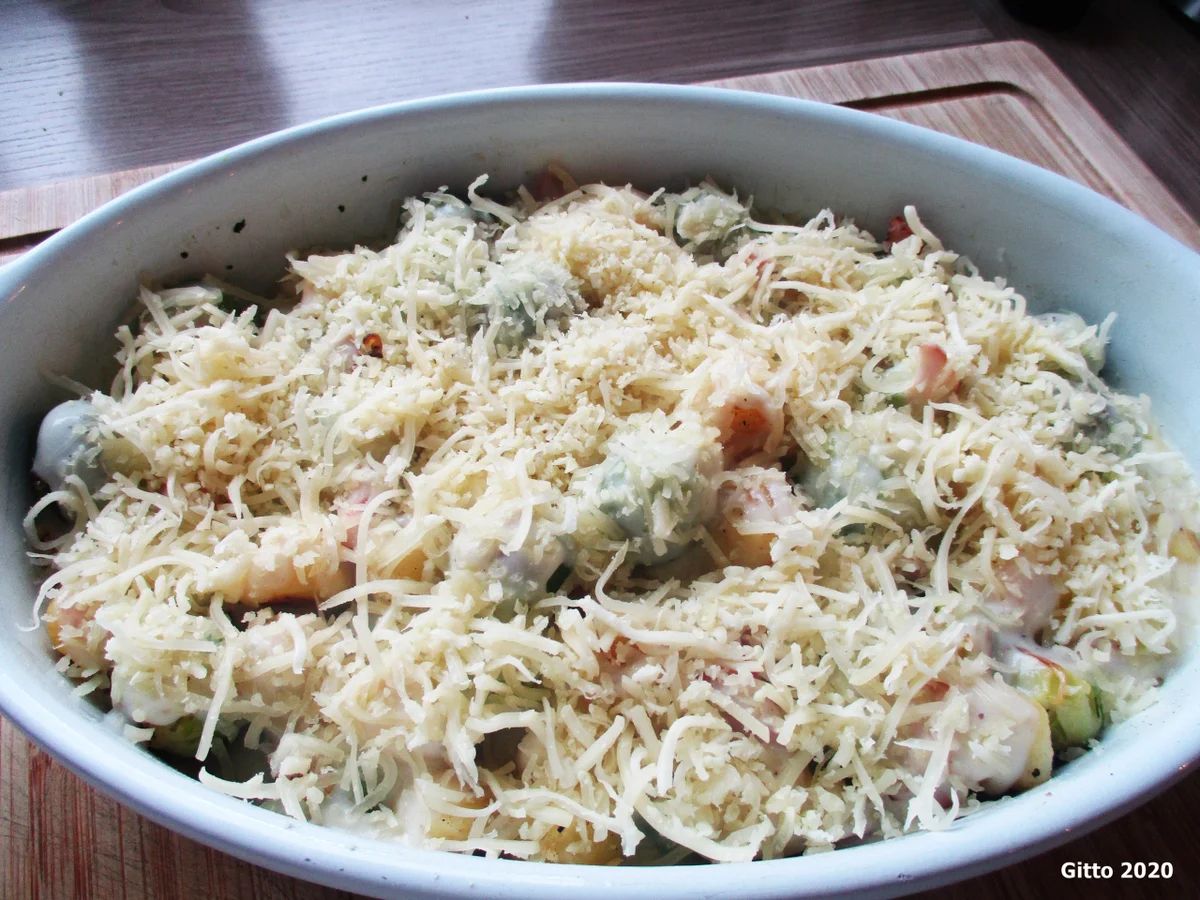 Rosenkohl - Gratin mit Fleischwurst und Gnocchis - Rezept - Bild Nr. 9