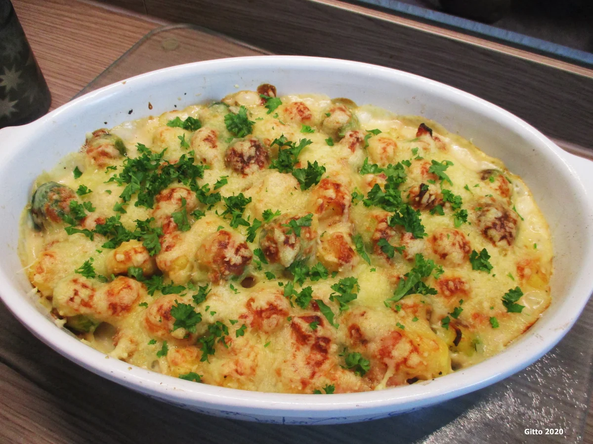 Rosenkohl - Gratin mit Fleischwurst und Gnocchis - Rezept - Bild Nr. 11