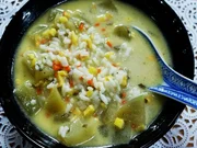 Chayotesuppe mit Blütenreis - Rezept - Bild Nr. 2