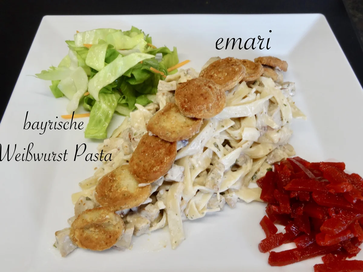 Bayrische Weißwurst Pasta - Rezept - Bild Nr. 2