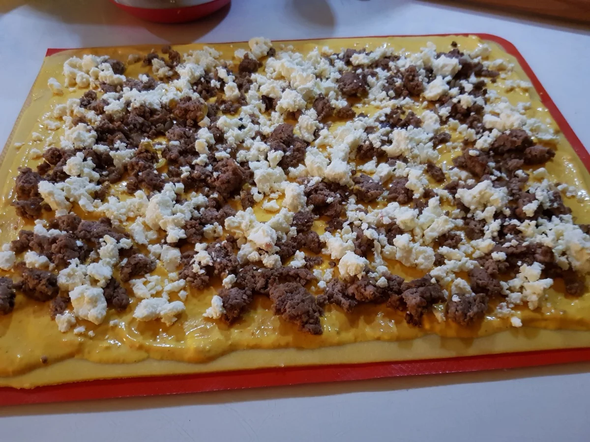 Pasta-Strudel mit Kürbis, Hack und Feta - Rezept - Bild Nr. 7