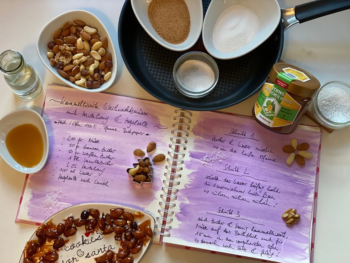 Rezept: Karamellisierte Weihnachtsnüsse mit Heidehonig & Hagelsalz Bild Nr. 2 Karamellisierte Weihnachtsnüsse mit Heidehonig & Hagelsalz - Rezept - Bild Nr. 2