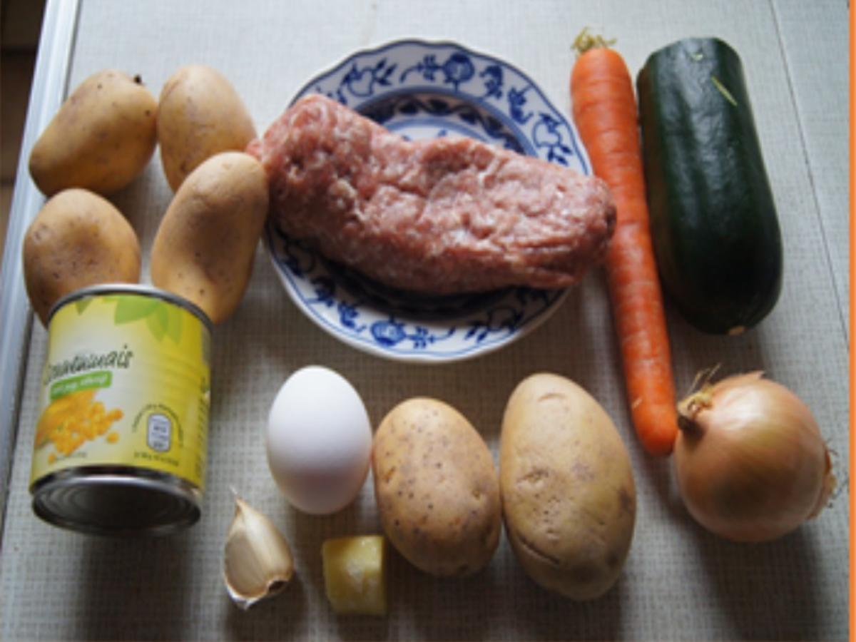 Gemüse-Hack-Buletten mit Zuckermais und Kartoffelstampf - Rezept - Bild Nr. 3