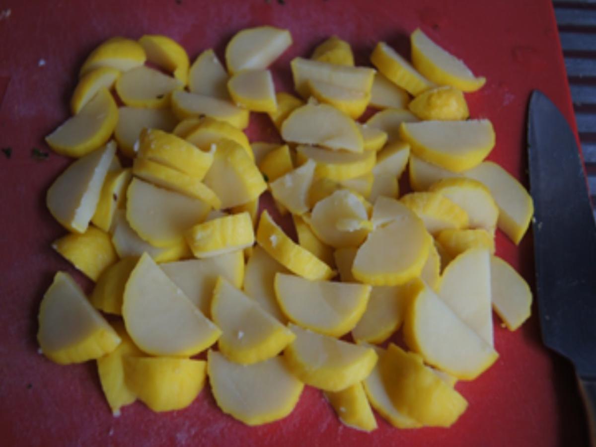 Würzige Kassler Tellersülze mit herzhaften Bratkartoffeln und Remoulade - Rezept - Bild Nr. 7