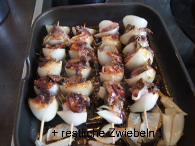 Rezept: Leberspieße mit Speck, Rote Bete Salat und Curryreis Bild Nr. 7 Leberspieße mit Speck, Rote Bete Salat und Curryreis - Rezept - Bild Nr. 7