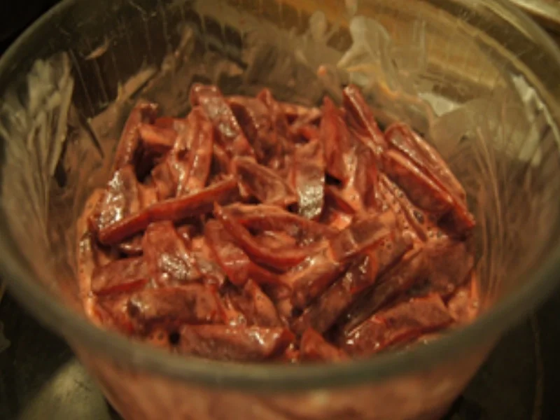 Rezept: Leberspieße mit Speck, Rote Bete Salat und Curryreis Bild Nr. 12 Leberspieße mit Speck, Rote Bete Salat und Curryreis - Rezept - Bild Nr. 12