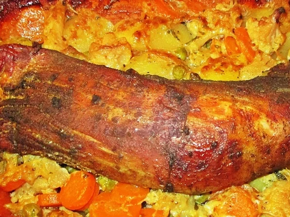 Schweinefilet auf Gemüsebett - Rezept - Bild Nr. 3