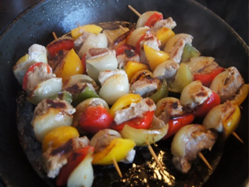 Schweinefilet-Schaschlik mit Paprika-Zwiebel-Mix und selbstgemachter Schaschlik-Sauce - Rezept - Bild Nr. 10