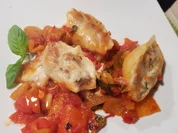 Conchiglioni mit dreierlei Füllung auf Peperonata - Rezept - Bild Nr. 2