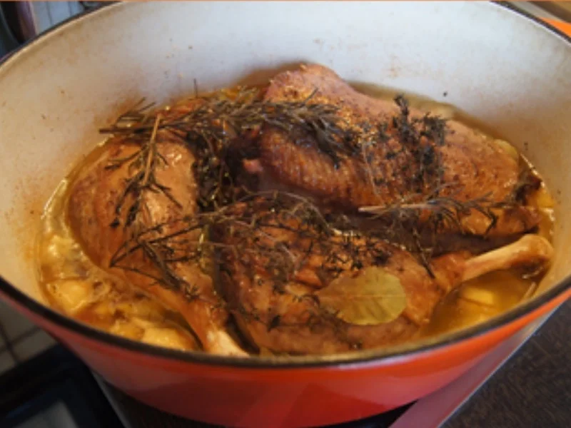 Rezept: Gänsekeulen und Gänsebrust mit Sauce, Rot-kohl süß-sauer und Fränkischen Klößen Bild Nr. 13 Gänsekeulen und Gänsebrust mit Sauce, Rot-kohl süß-sauer und Fränkischen Klößen - Rezept - Bild Nr. 13