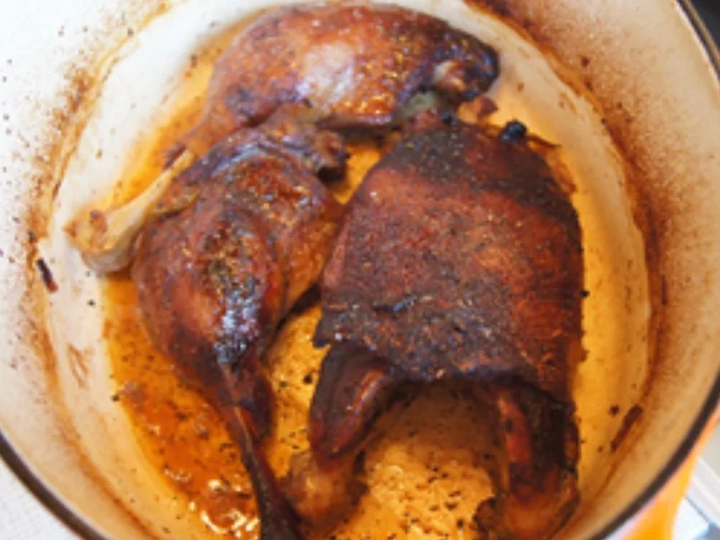 Rezept: Gänsekeulen und Gänsebrust mit Sauce, Rot-kohl süß-sauer und Fränkischen Klößen Bild Nr. 20 Gänsekeulen und Gänsebrust mit Sauce, Rot-kohl süß-sauer und Fränkischen Klößen - Rezept - Bild Nr. 20