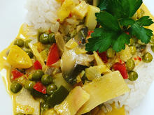 Kokuss-Curry-Mango Soße mit Reis Vegan oder mit Fleisch - Rezept - Bild Nr. 2