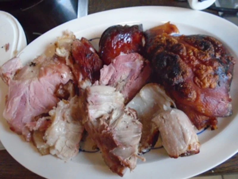 Knusprig gebackene Schweinshaxen mit Krautsalat und Sahnemeerrettich - Rezept - Bild Nr. 10