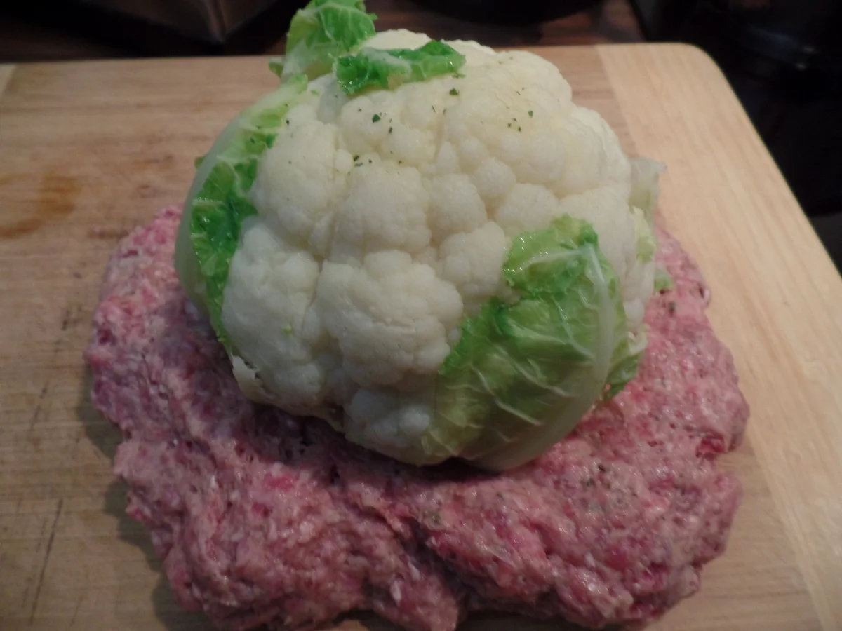 Rezept: Blumenkohl-Bombe mit Bratkartoffeln Bild Nr. 12426 Blumenkohl-Bombe mit Bratkartoffeln - Rezept - Bild Nr. 12426