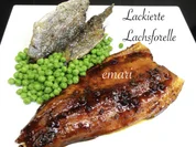 Lackierte Lachs Forelle mit Buttererbsen - Rezept - Bild Nr. 2