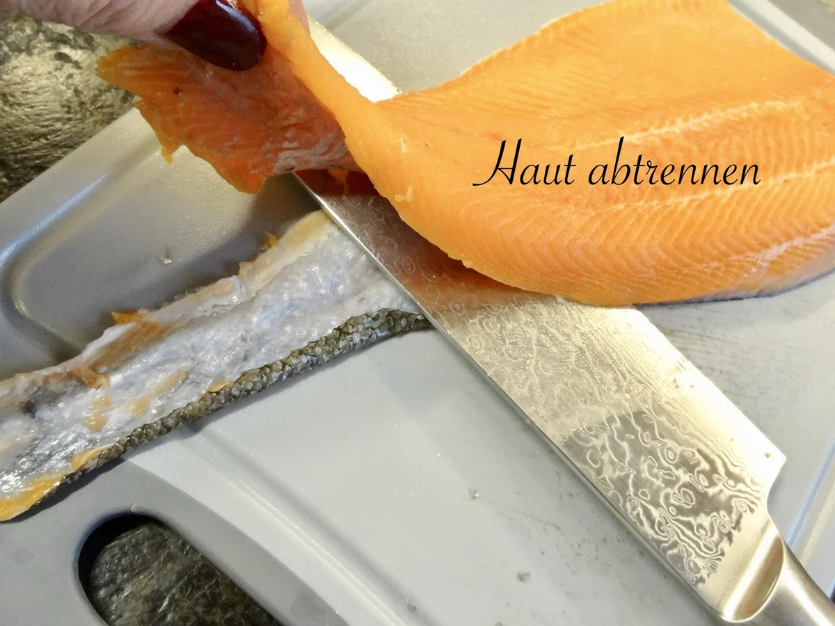 Lackierte Lachs Forelle mit Buttererbsen - Rezept - Bild Nr. 5