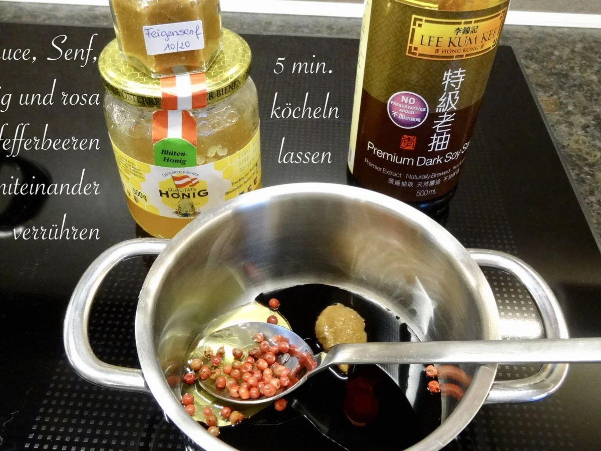 Lackierte Lachs Forelle mit Buttererbsen - Rezept - Bild Nr. 3