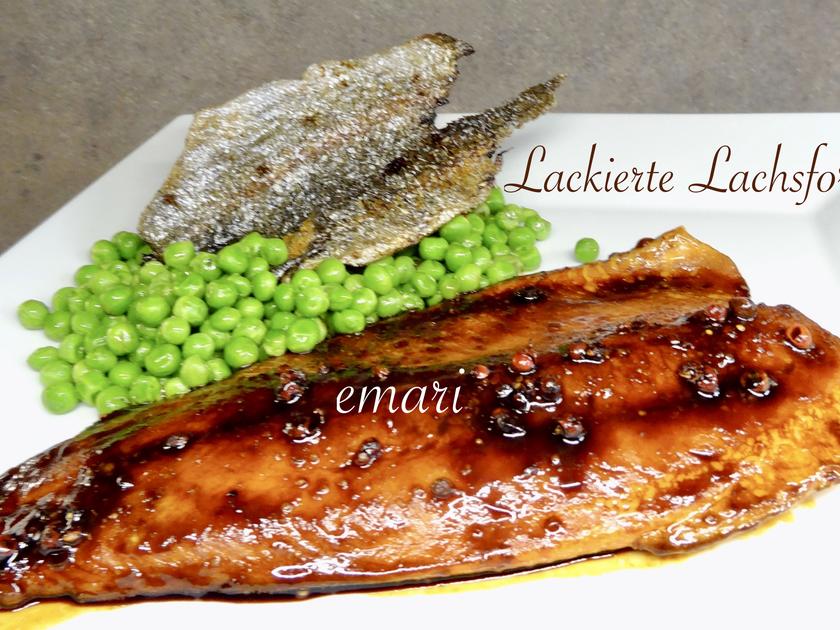 Lackierte Lachs Forelle mit Buttererbsen - einfach - von emari