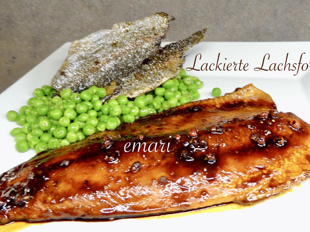 Lackierte Lachs Forelle mit Buttererbsen - einfach - von emari
