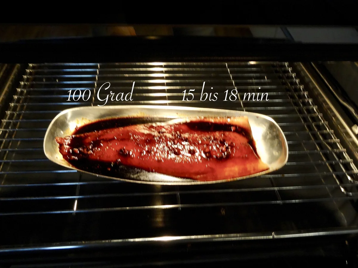 Lackierte Lachs Forelle mit Buttererbsen - Rezept - Bild Nr. 12