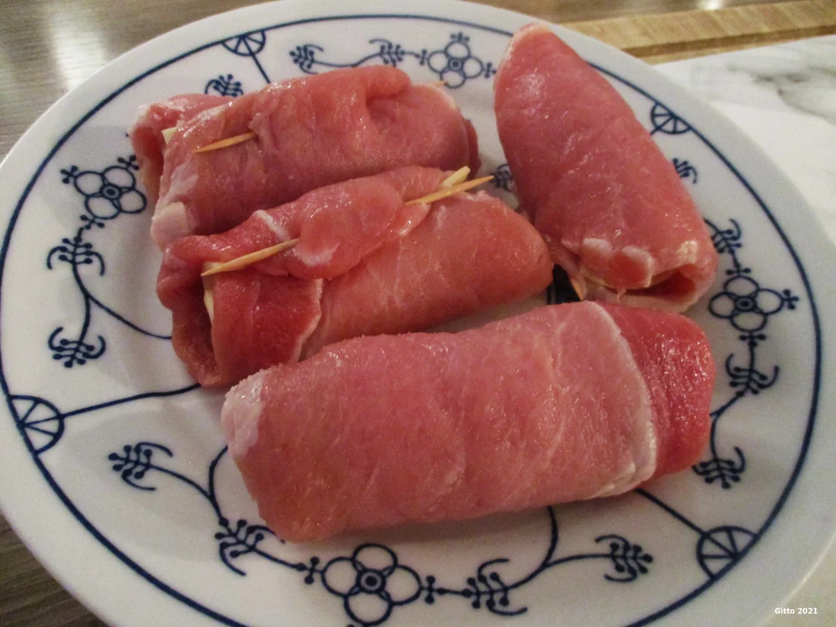 Schnitzelröllchen Cordon-bleu begleitet von cremigem Kartoffel-Selleriepüree - Rezept - Bild Nr. 5