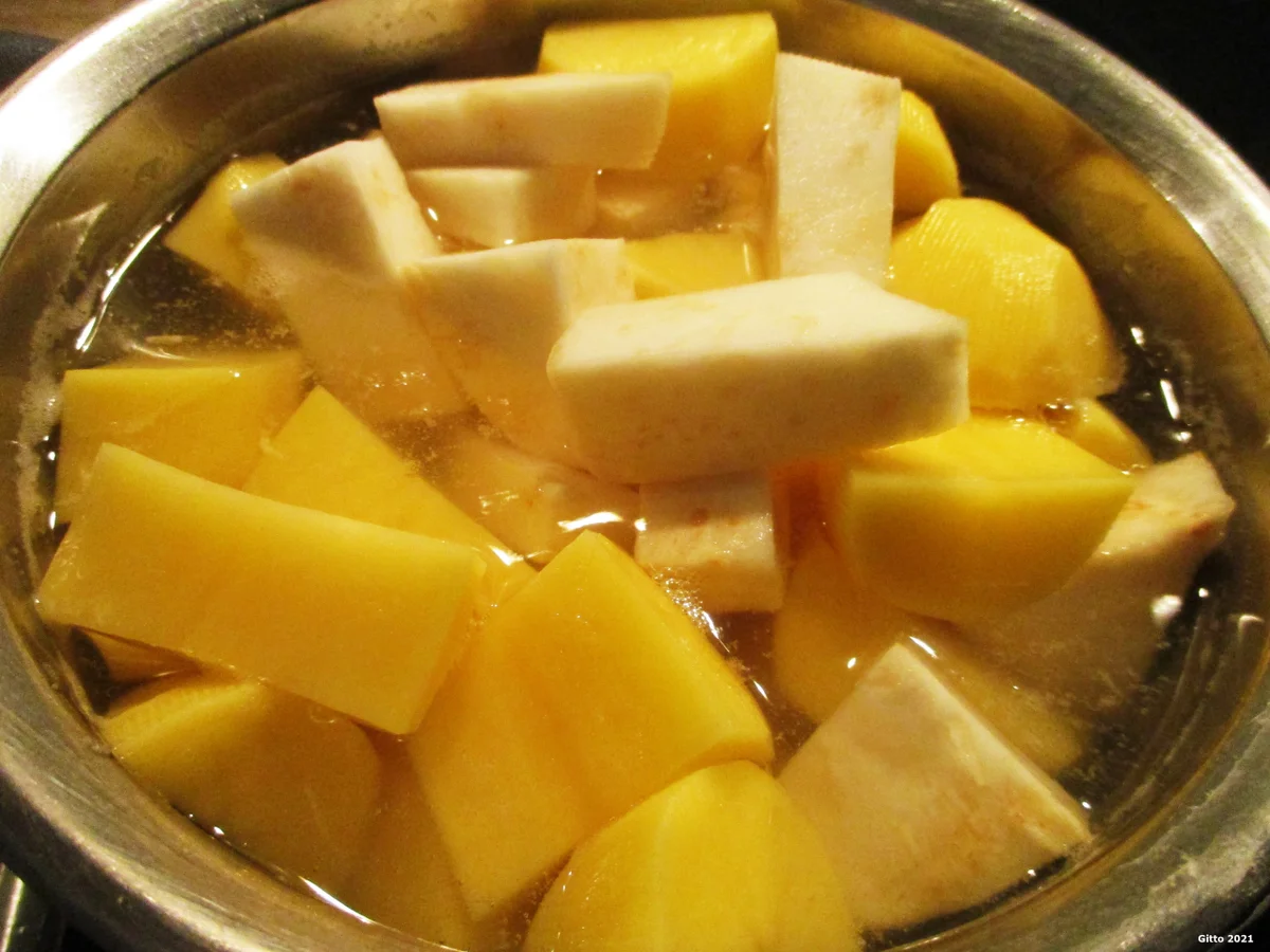 Schnitzelröllchen Cordon-bleu begleitet von cremigem Kartoffel-Selleriepüree - Rezept - Bild Nr. 8