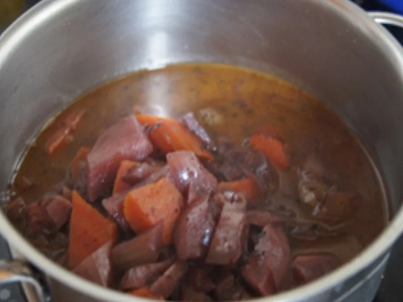 Rindfleisch Burgunder Art mit Sauce, Kartoffel-Sellerie-Stampf und Eisberg-Paprika-Salat - Rezept - Bild Nr. 12