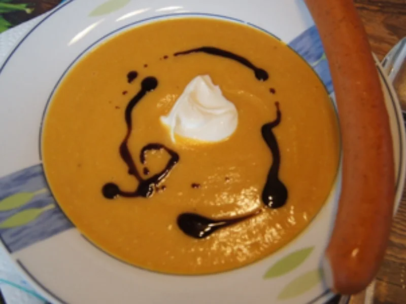 Würzige Möhrencremesuppe mit Schinken Krakauer - Rezept - Bild Nr. 2