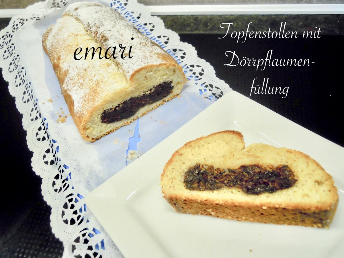 Topfen/Quark Stollen mit Dörrpflaumen Füllung - Rezept - Bild Nr. 2
