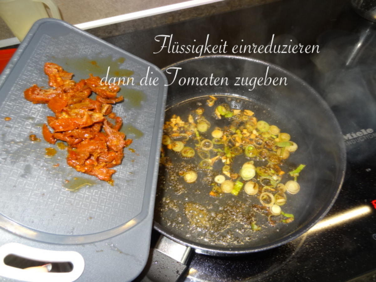 Welsfilet in cremiger Sahne Spinat Tomaten Sauce mit Risoni - Rezept ...