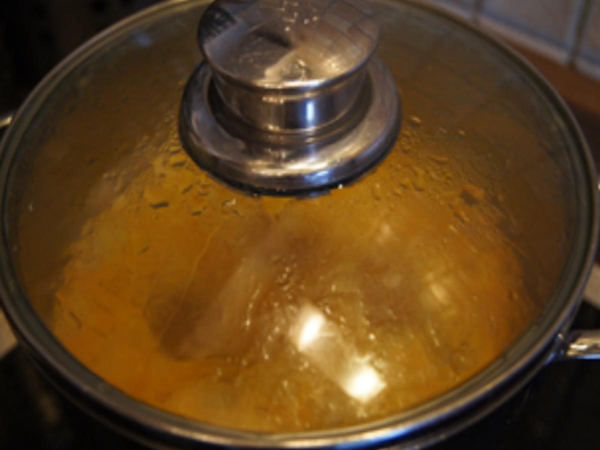 Kassler Lachs auf Sauerkraut mit Zwiebel-Kartoffelstampf und Meerrettichcreme - Rezept - Bild Nr. 11