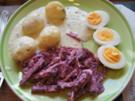 Bechamel-Drillinge mit gekochten Eiern und Rote-Bete-Salat - Rezept - Bild Nr. 2