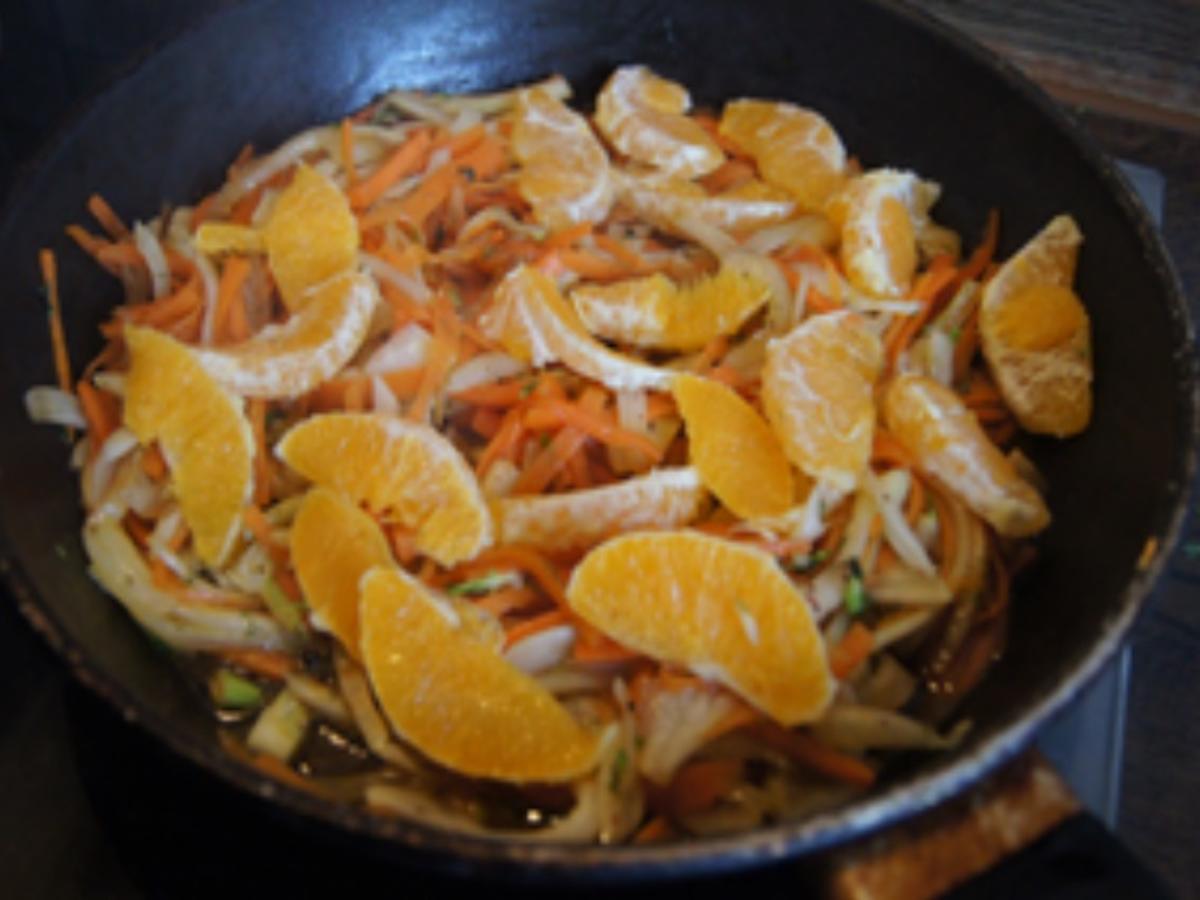 Fenchel-Möhren-Orangen-Gemüse und Zanderfilet - Rezept - Bild Nr. 13