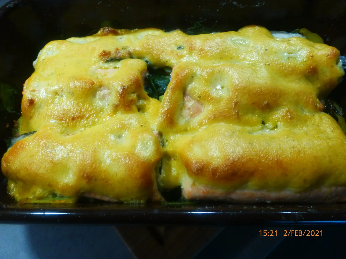 Auflauf von Kartoffeln, Spinat und Fischfilet mit Limetten - Hollandaise - Rezept - Bild Nr. 3