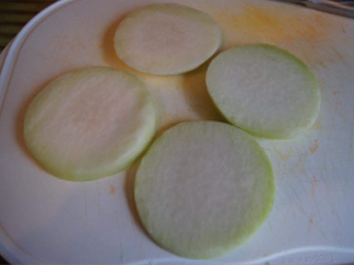 Kohlrabi-Schnitzel mit grünen Bohnen und herzhaften Kartoffelstampf - Rezept - Bild Nr. 4