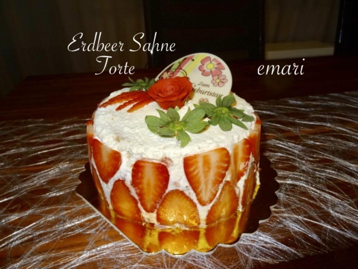 Erdbeer Sahne Torte  mit schnellem Puddingkuchenteig - Rezept - Bild Nr. 8